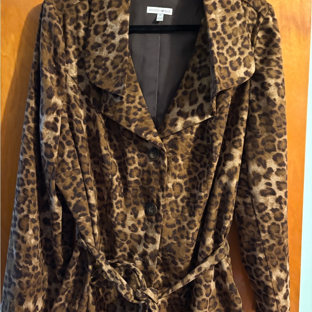 Fashion Bug Brown Coat with Black Accents